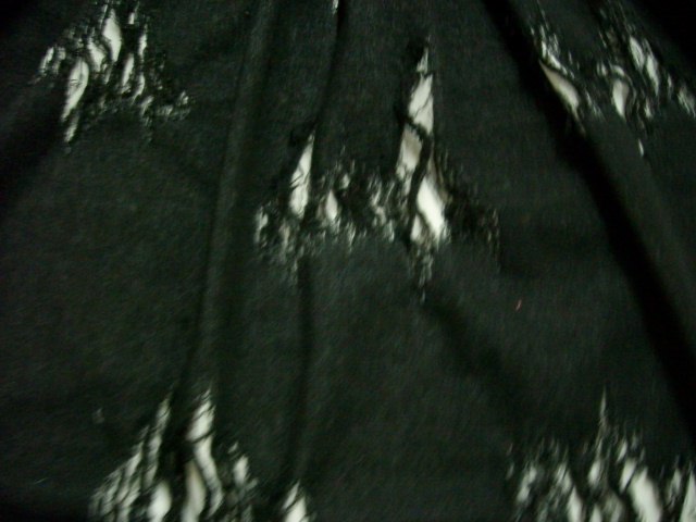 8.Black Stretch Broken Denim
